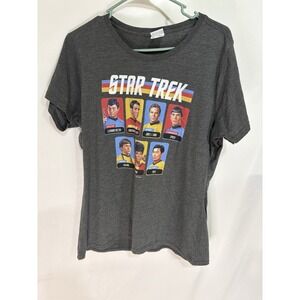 Star Trek Original Series Bridge Crew Grey Ladies Graphic T-Shirt XL Port & Co